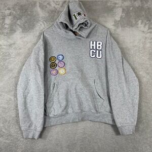 HBCU Hoodie Mens XL Gray Historical Black College Patch Sweatshirt Cross Colours